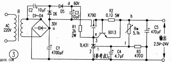 tl431制作大功率可调稳压电源