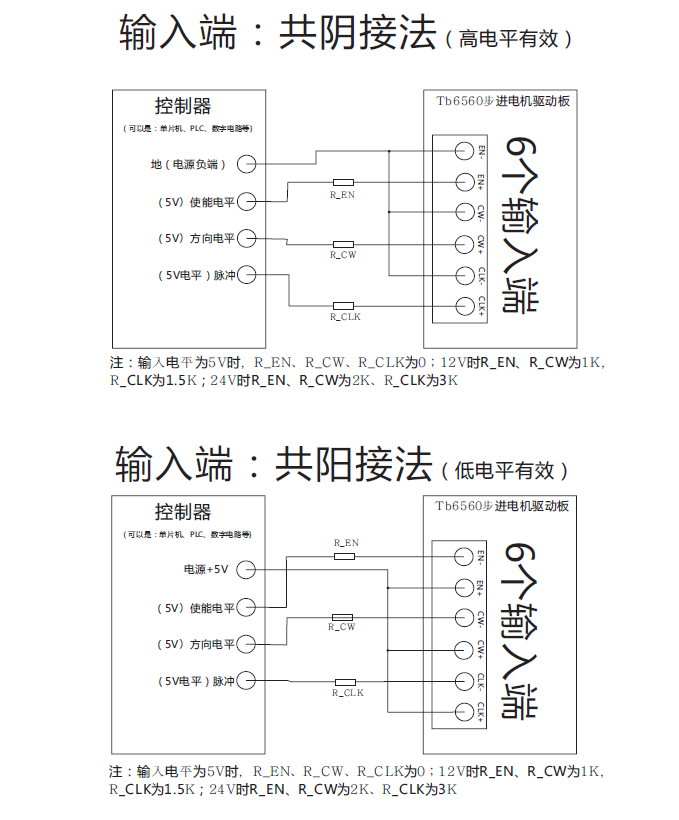 新手求个步进电机控制程序和接线法tb6560驱动42