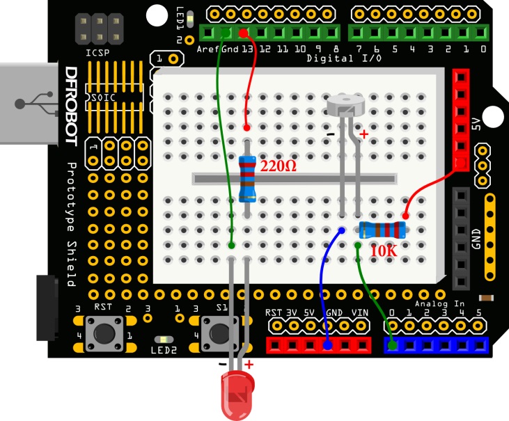 arduino入门教程--第二十四课--数码管显示器,使用电位器控制数字