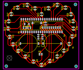 单片机心形灯仿真,程序及原理图