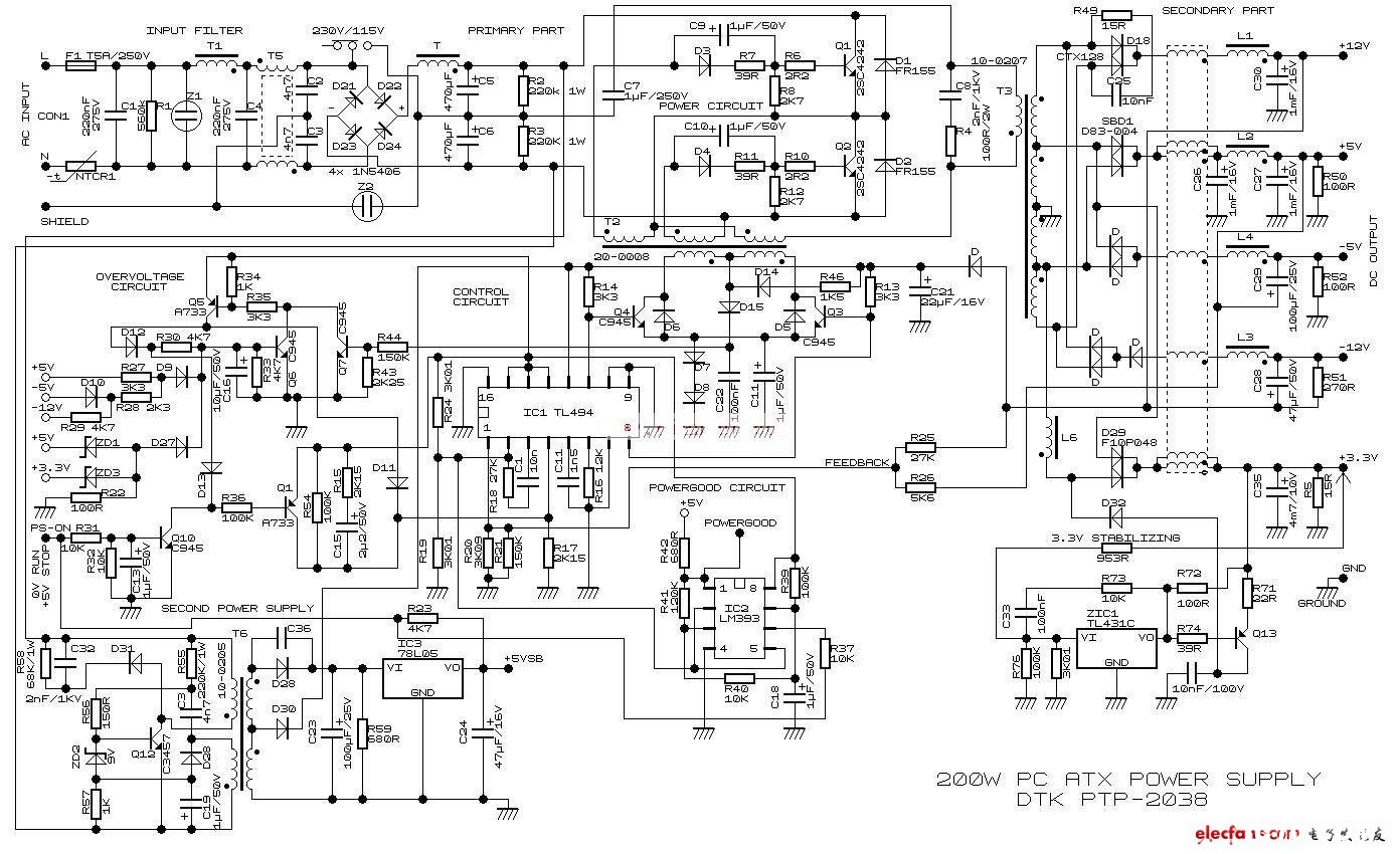 电脑电源 原理图