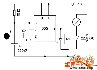 触摸延时开关电路图