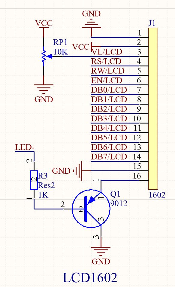 lcd1602引脚图