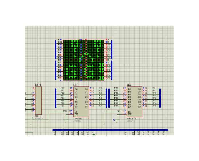 关于4个8x8拼接16x16点阵滚动显示的研究