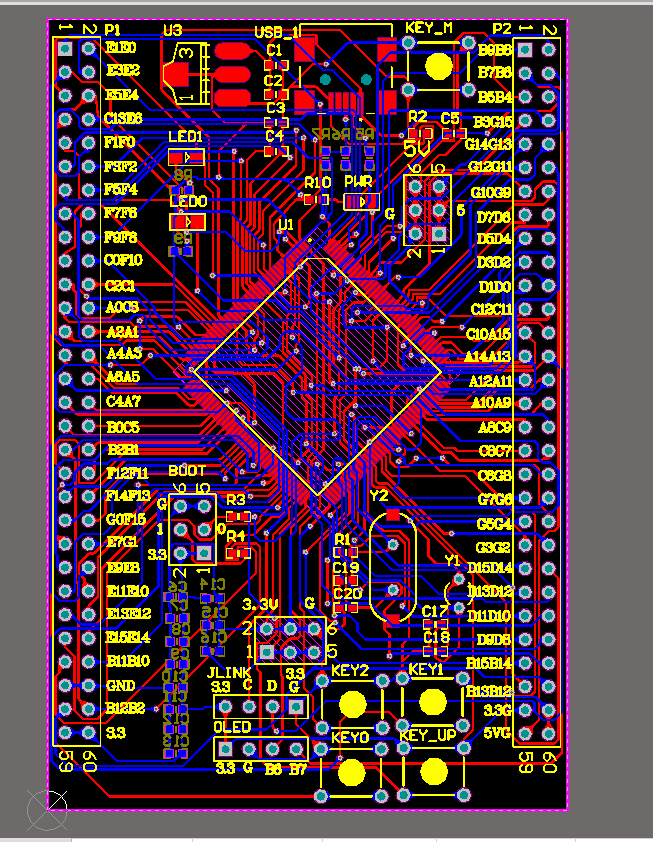stm32f103zet6单片机最小系统原理图 pcb文件 含oled