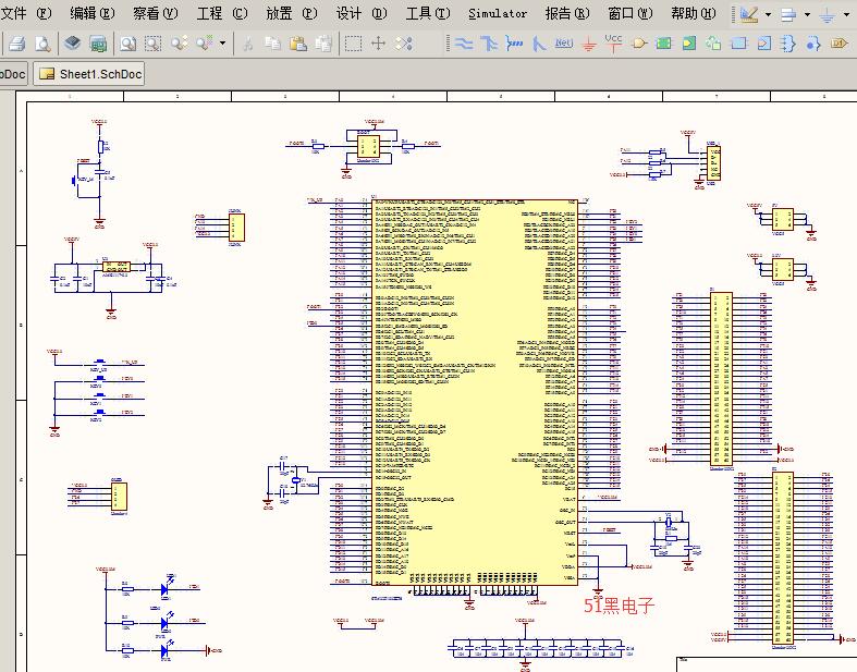 stm32f103zet6单片机最小系统原理图 pcb文件 含oled