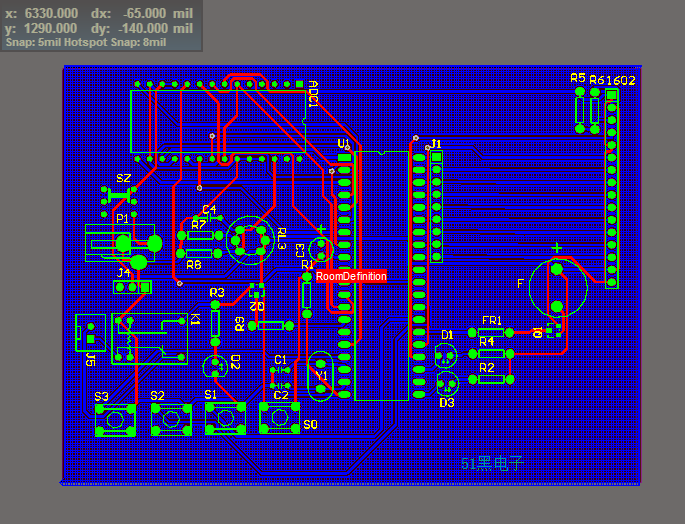 单片机co报警器原理图和pcb图