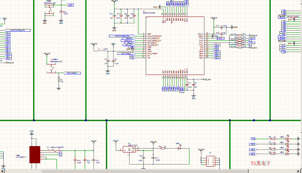 分享一个stm32c8t6的核心方案验证板pcb原理图