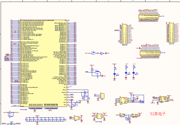 stm32zet6最小系统板原理图pcb源文件分享