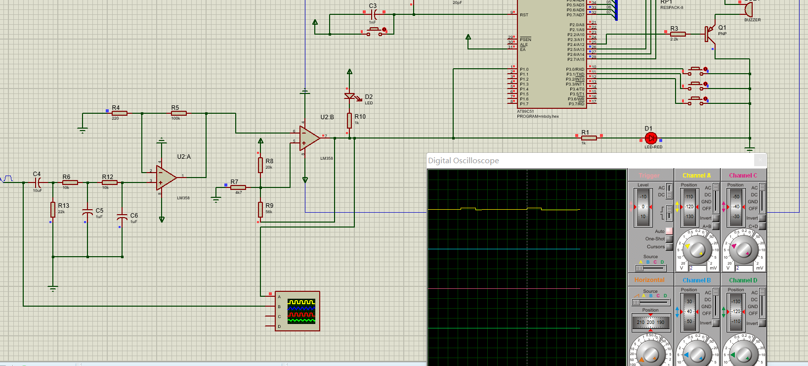 �������ֱ������51��Ƭ��P1�ڣ������ѹֵ���С��P0��Ҳһֱ�Ǹߵ�ƽ